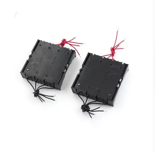 

80pcs/lot MasterFire 11cm 8-Wires Black Plastic 4 x 3.7V 18650 Battery Holder Storage Box Case For 4 x 18650 Batteries Container