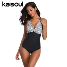 Сдельный купальник в полоску размера плюс, танкини, женский купальник, пляжная одежда, черный сексуальный купальник бикини, Новое поступление, пуш-ап, мягкий