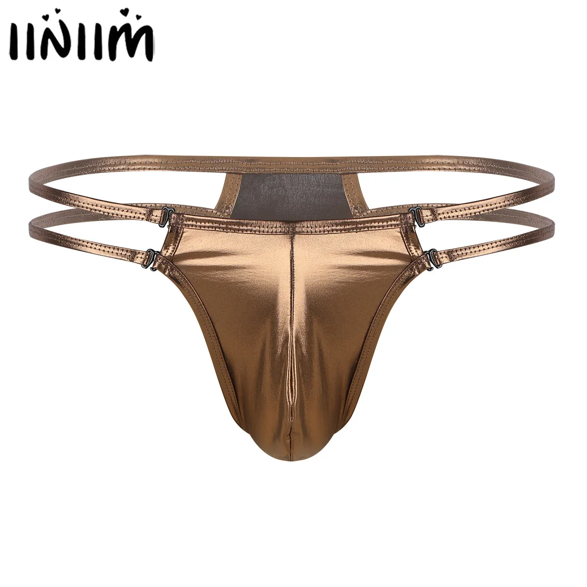 

iiniim Shiny Lingerie Underwear Sexy Panties for Men Jockstraps Bulge Pouch Gay Male G-Strings Thongs Briefs Wetlook Underwear