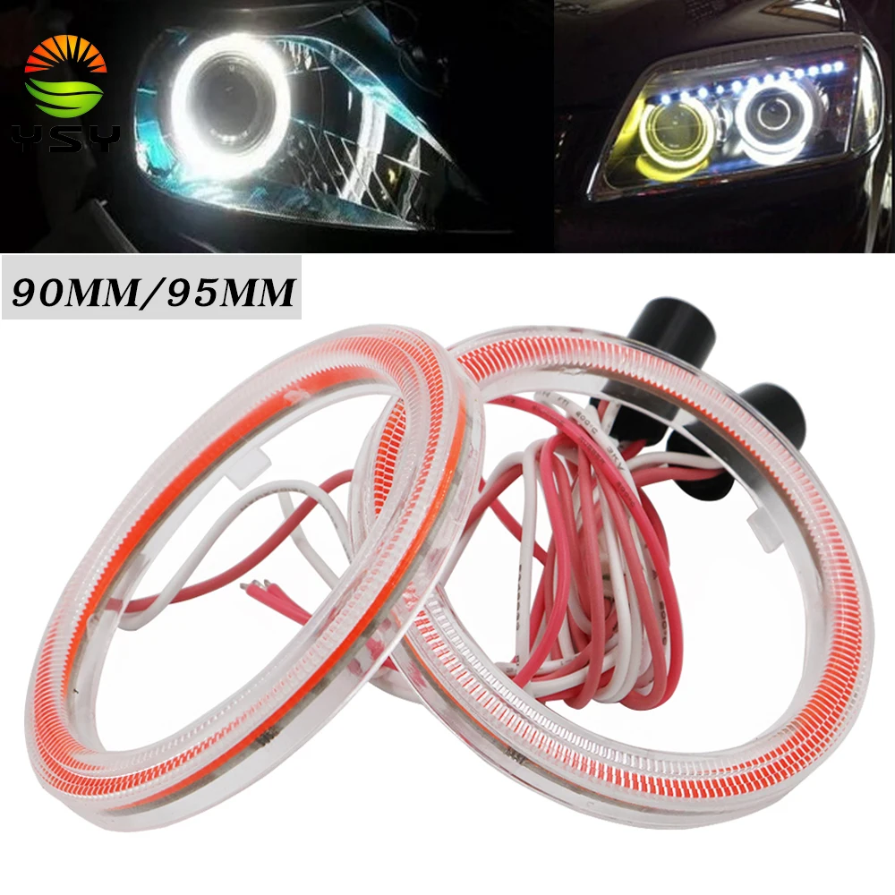 Ysy 1 Pair Car Eyes Led Car Halo Ring Lights Led Angel Eyes Headlight For Car Auto Moto Moped Scooter Motorcycle 90/95mm - Projector Lens & Accessories - AliExpress