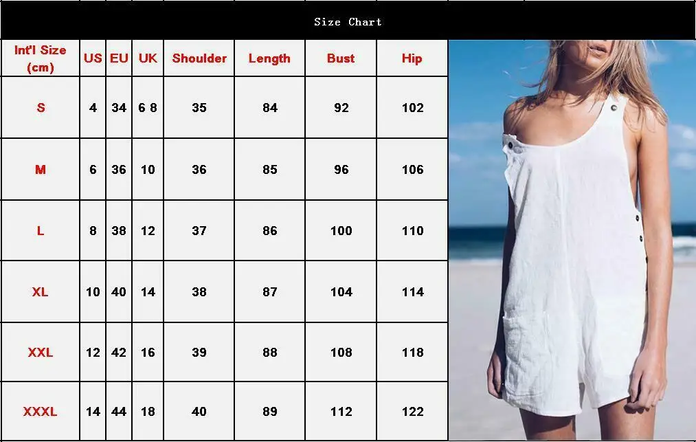 2019 Women Bodysuit Dungarees Linen Harem O-Neck Sleeveless Strap Pockets Solid Loose Jumpsuit Baggy Overall Casual Playsuit Hot
