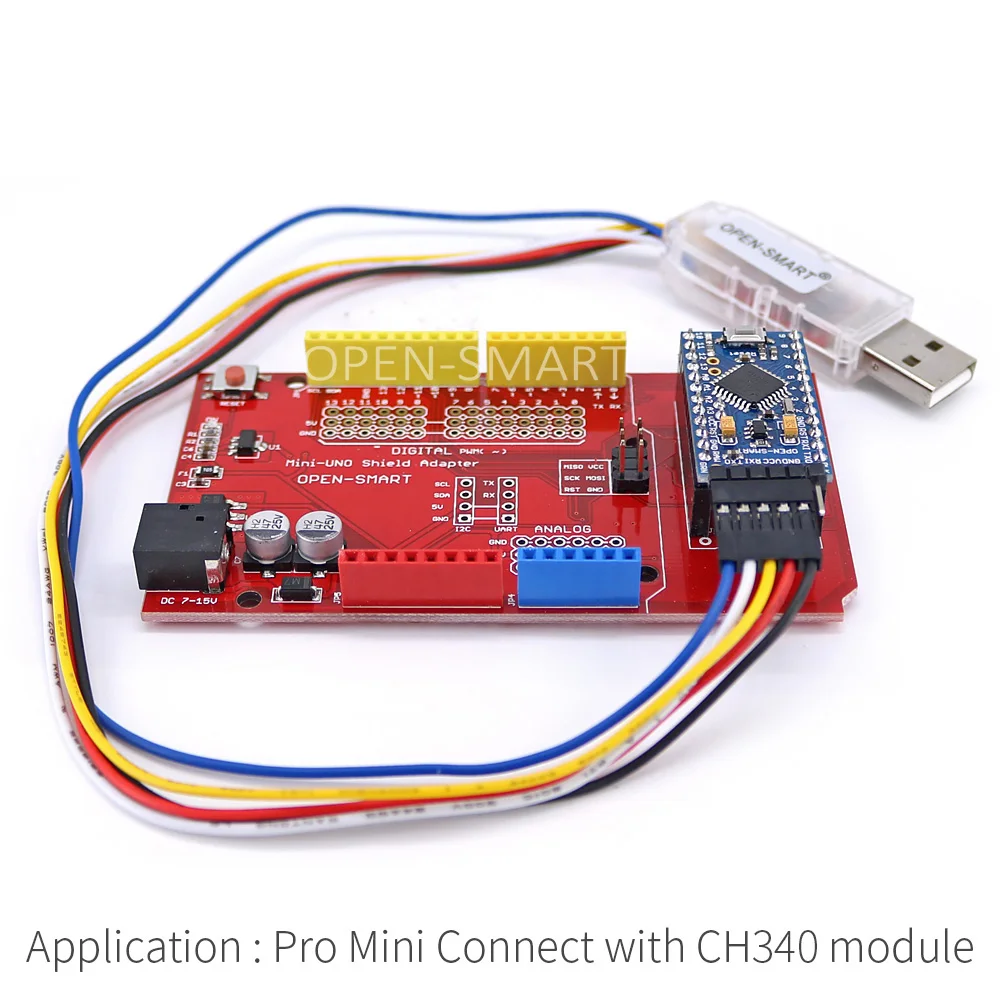 Плата Pro Mini ATmega328P + защитный адаптер UNO USB CH340G для TTL программатора легко загрузить
