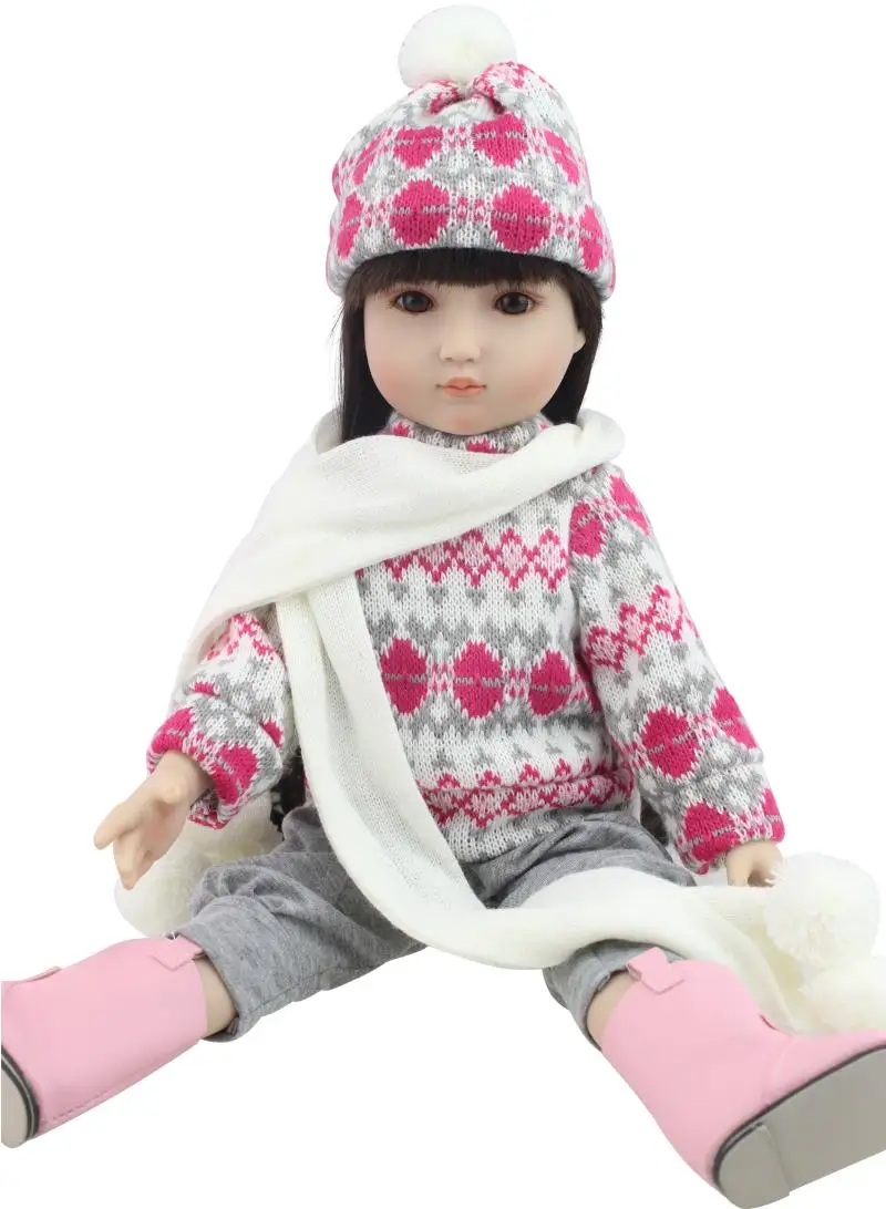 

silicone baby / 45 cm vinyl baby reborn princess with clothes handmade Toys Girl Dolls for child Children's Day Gift