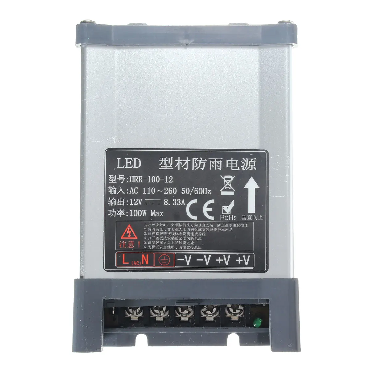 

Smuxi AC 100V-264V To DC 12V 100W Switching LED Driver Adapter Transformer Power Supply For LED Strip Lights IP65