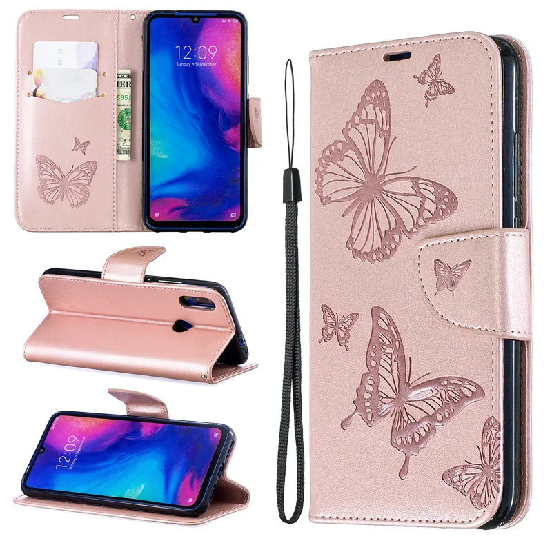 2019 فراشة فليب حالة ل Xiaomi ملاحظة 7 برو غطاء محفظة بو الجلود حقيبة ل كوكه Xiomi Redmi 7 6A 6 RRO حالة هاتف محمول كتاب