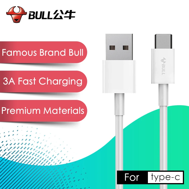 BULL USB Type C Cable for Oneplus 5 USB Cable to Type C Fast Charge