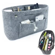 Makeup Storage Organizer, plstěná vložka skladovací taška Multi-kapsy se hodí do kabelky kosmetické toaletní tašky pro cestovní organizér