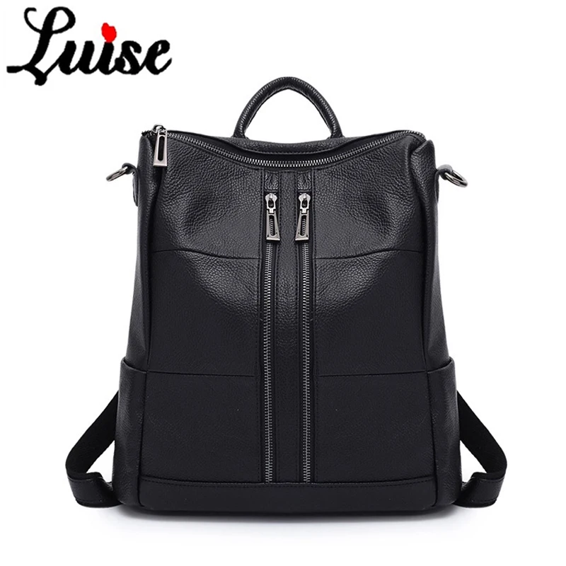 

LUISE Brand High Quality Cowhide Women's Backpack Large Capacity Backpack Schoolbag For Student Stylish Backpack Designer Design