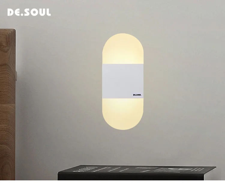 DE.SOUL Sconce Modern Minimalist LED Acrylic bedside lamp Wall Lamp 85-265V AC Bedroom Corridor Staircase Indoor Wall Lights 01