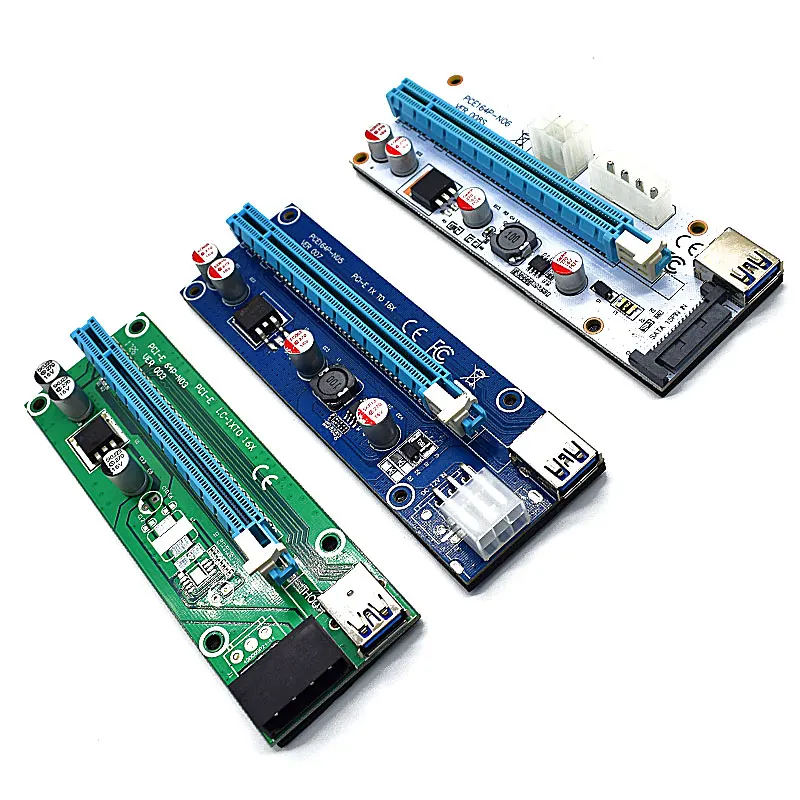 WEYES 0.6M PCI-E 1X to 16X Riser Card Extender PCI Express Extension Cable + USB 3.0 Data Cable / 15Pin SATA to 4Pin Power Cord