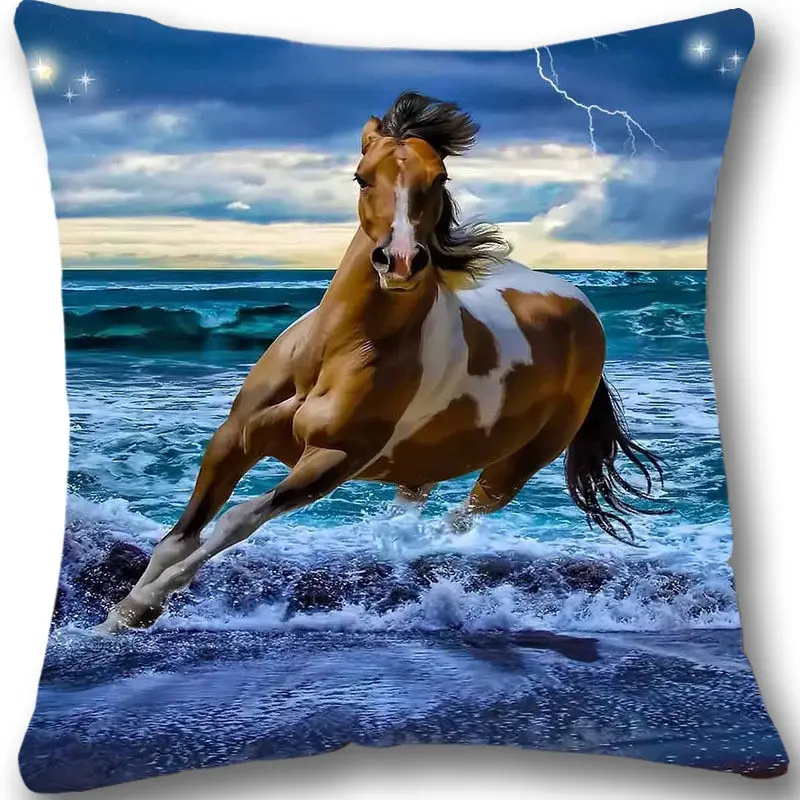 Horse Cushion Cover Horse Throw Pillow Case Horses Home Decoration