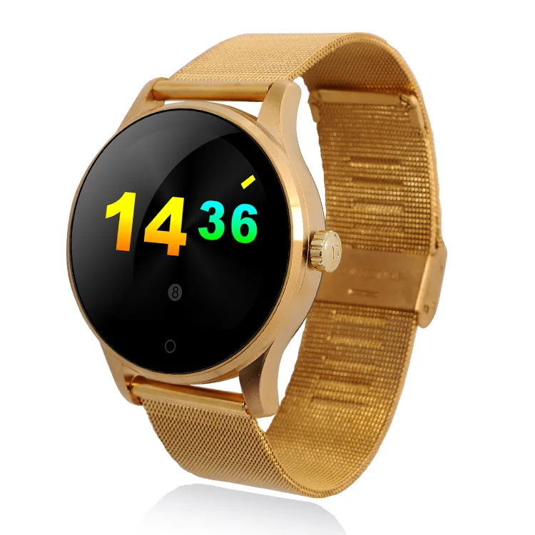 K88H Смарт-часы 1,22 дюймов ips круглый экран Поддержка монитор сердечного ритма Bluetooth Смарт-часы для мобильных телефонов IOS Android