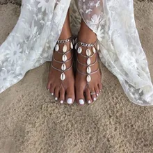 Pameng 1Pcs New Fashion shell tassel Pendant Ankle Bracelet Chain Vintage Foot Beach Jewelry Barefoot Sandals Anklet For Women