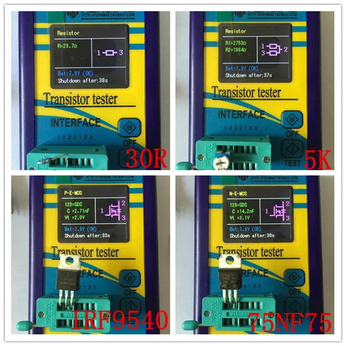 Многофункциональный транзистор с цветным изображением для проверки