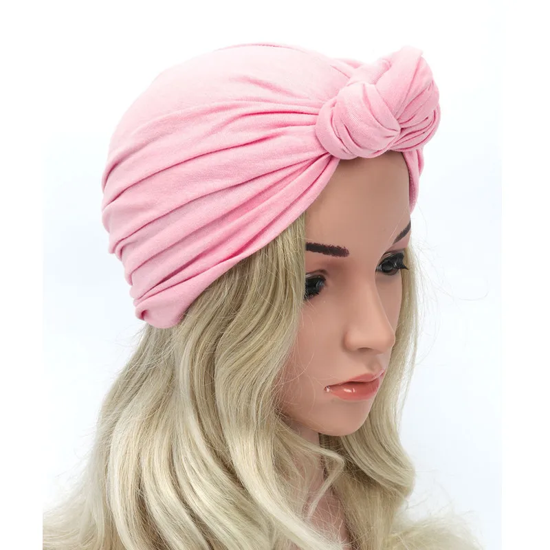 

INS Hot Style Ladies Knotted Skullies & Beanies Women European and American Turban Hats Vintage Indian Caps Multicolor