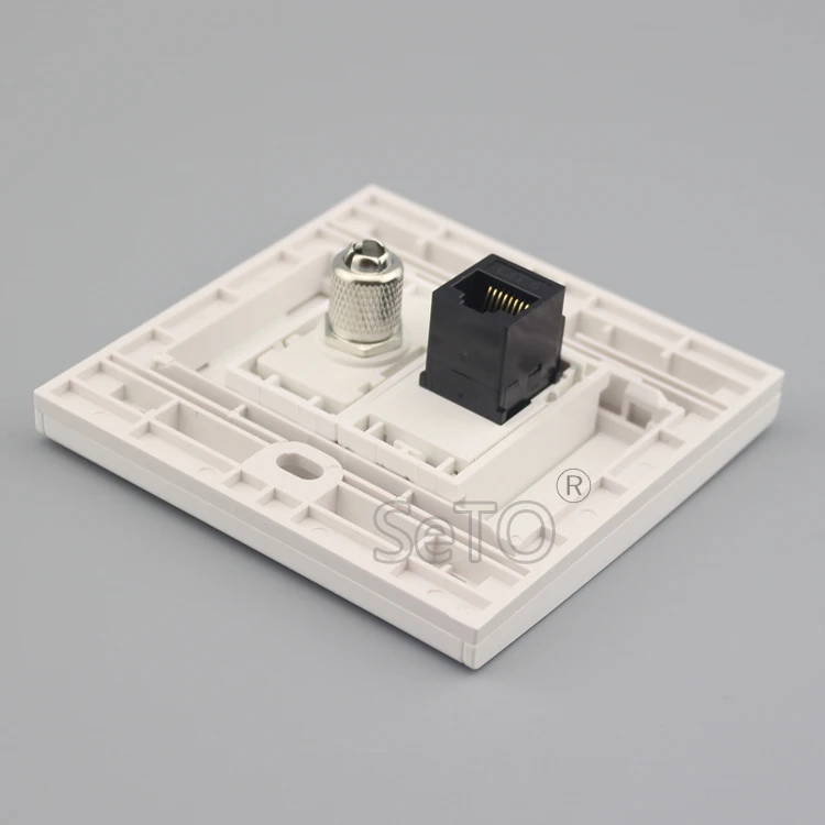 Сетевая Lan RJ45 Cat6 + ТВ Панель настенная панель розетка передняя