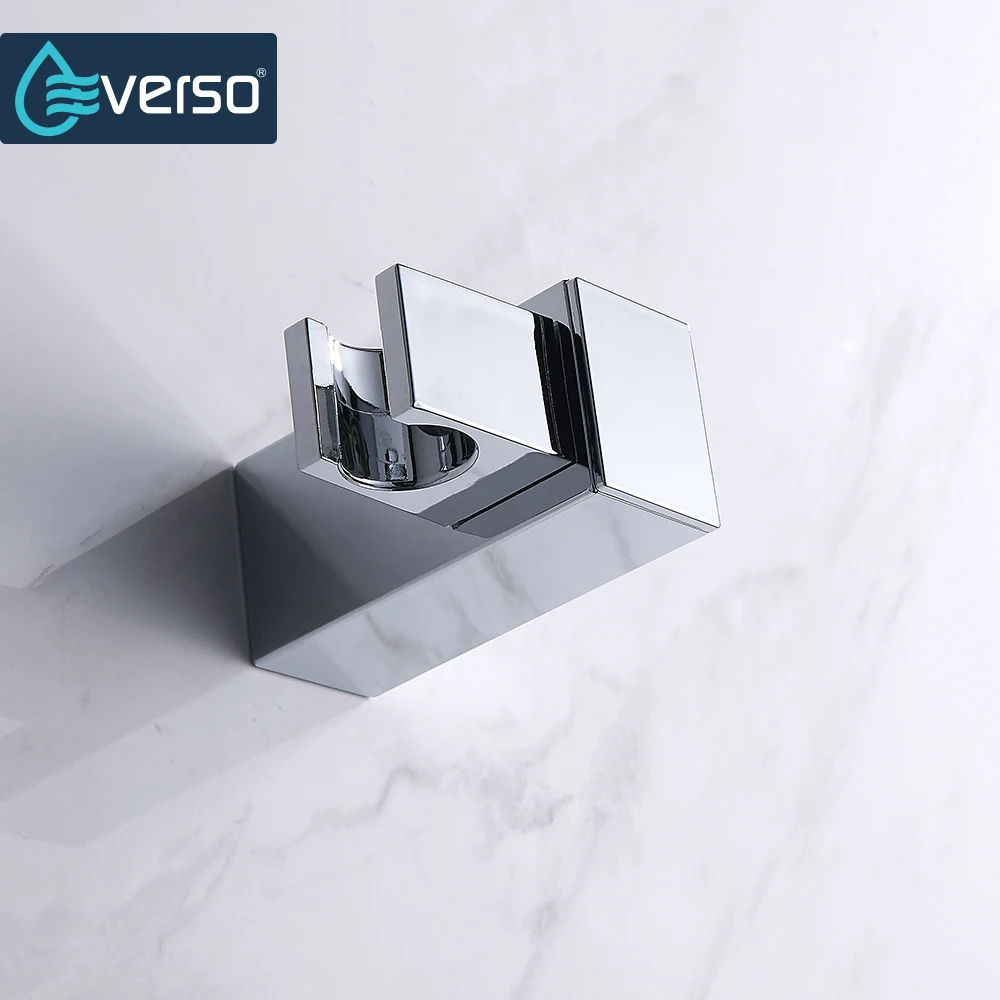 EVERSO Brass Wall Mounted Handhold Shower Bracket Shower Head Holder Shower Fittings Square