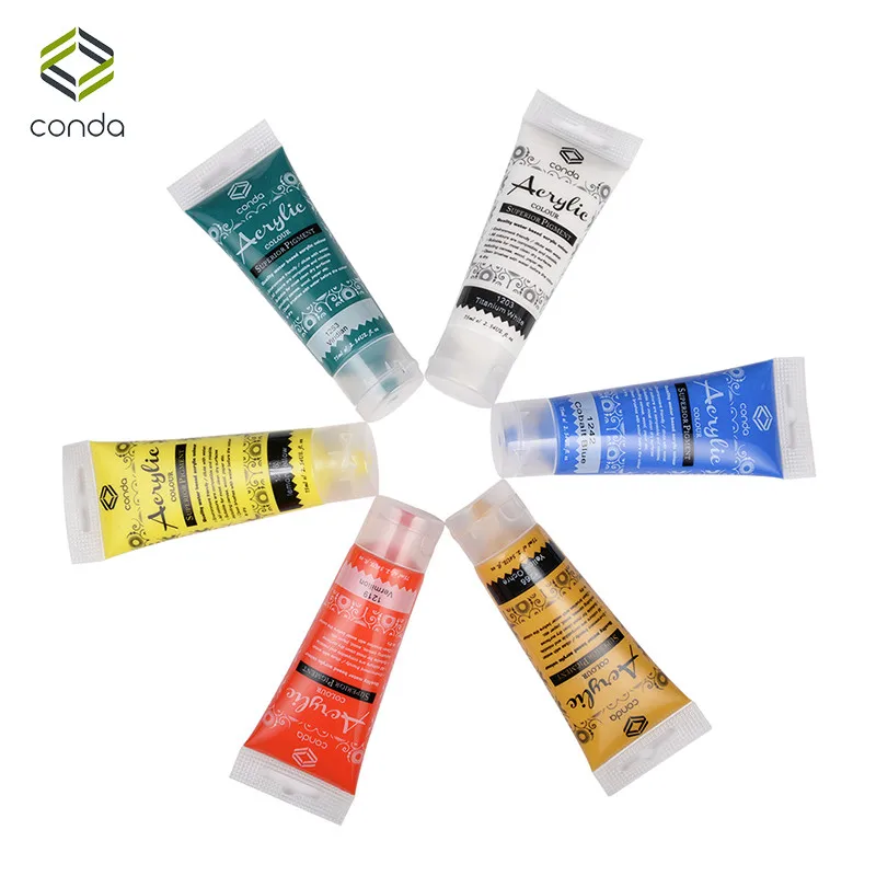 Acrylic Paint Set 75ml 6 Tube Conda Paint For Fabric Studio Set Dye For