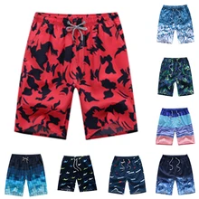 Новинка, мужские пляжные шорты с принтом, бандажные плавки, спортивные штаны для бега, Простые штаны, летняя пляжная одежда, размер L-XL