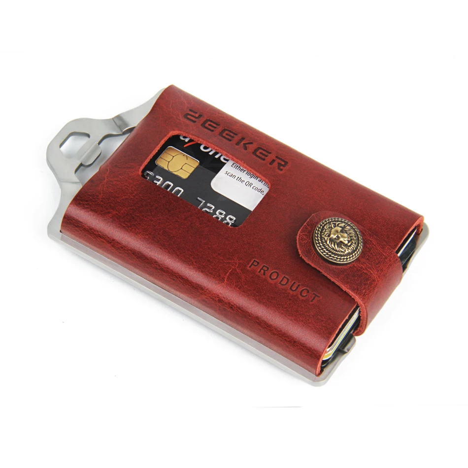 ZEEKER тонкий металлический кошелек с зажимом для денег защитой от RFID карт мини