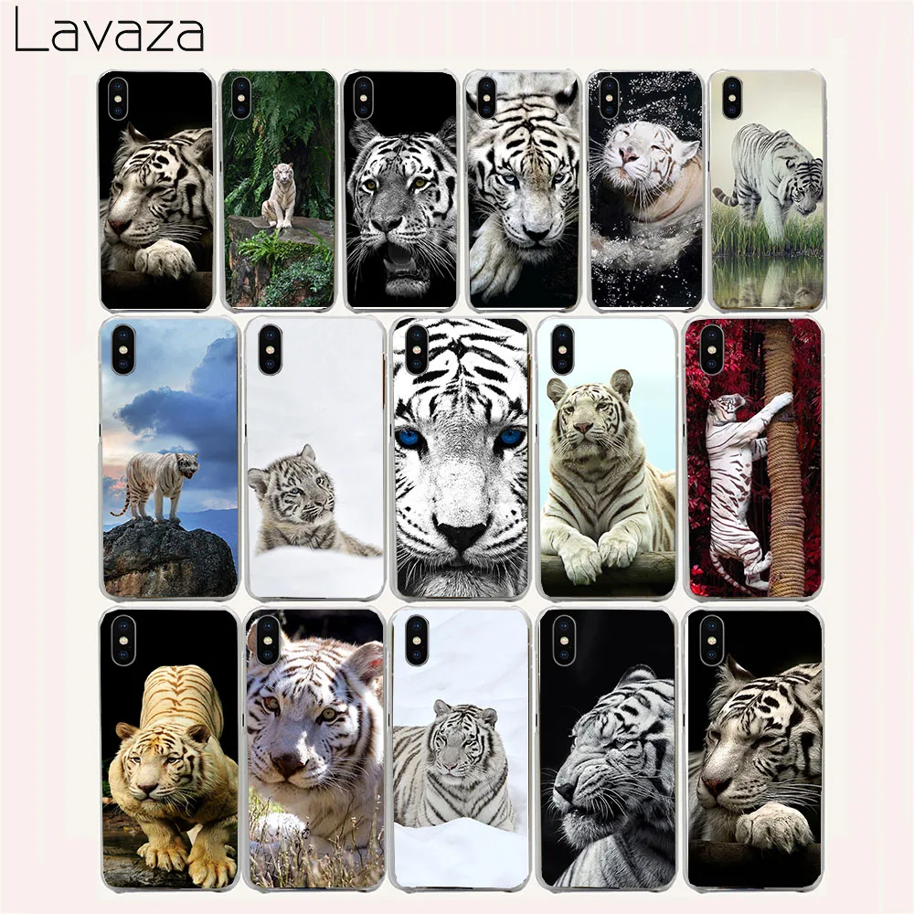 

Lavaza 254FF White Tiger Hard Case for iPhone 4 4S 5 5S SE 5C 6 6S 7 8 Plus X XR XS Max