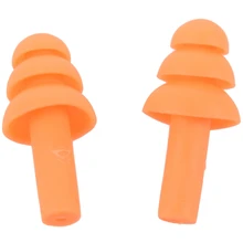2 x защитные силиконовые плавательные затычки ушные для плавания оранжевый с Чехол#8
