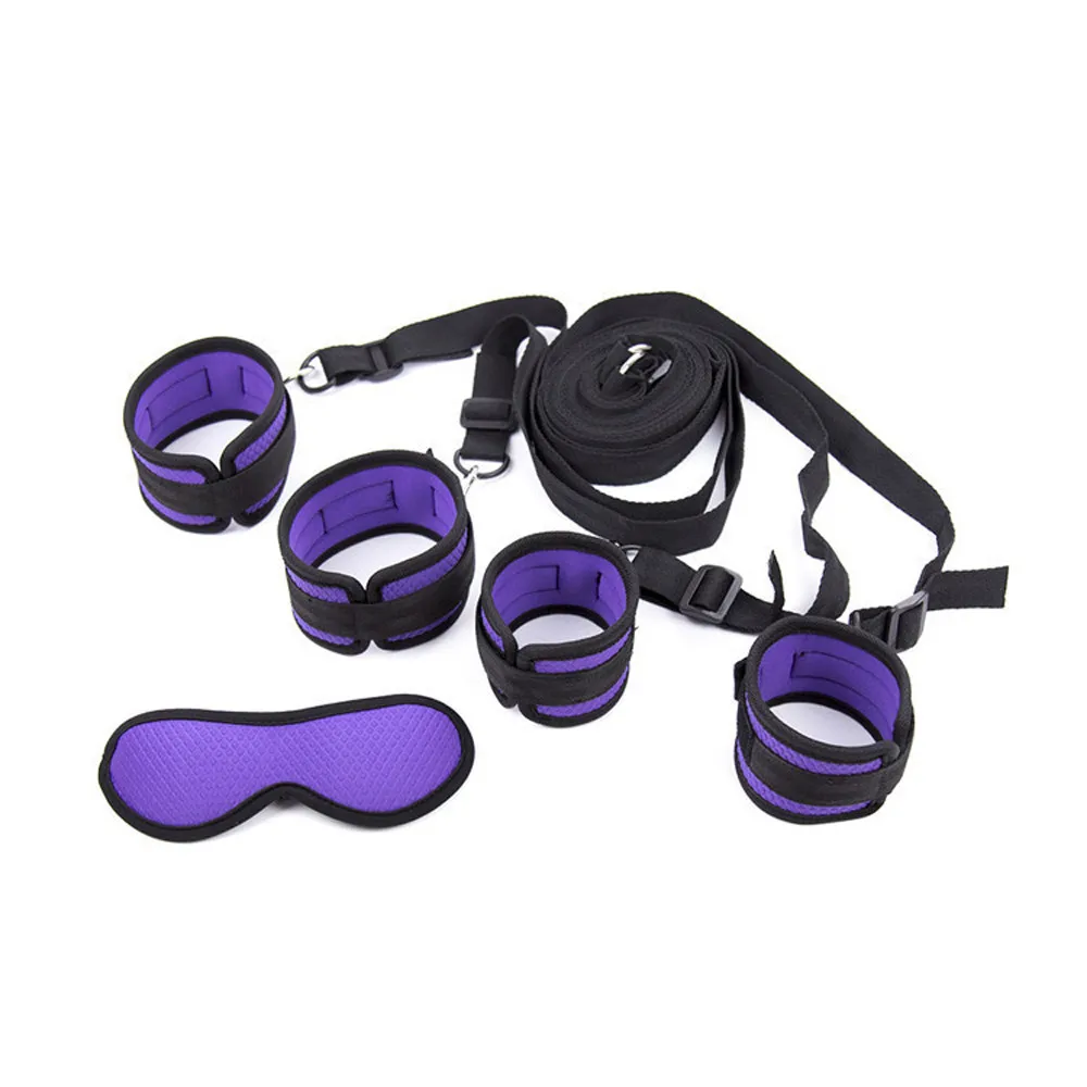

Adult Under Bed Hand Cuff System Purple Restraint with Hand Cuffs Ankle Cuff Slimming Wraps SM Accessories For Adults CC#