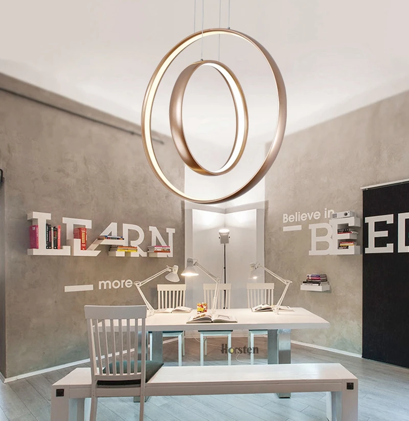 Nordic Creative LED Pendant Lights Lamp Minimalist Aluminum Double Ring LED Hanging Lighting For Dining Room Bar Cafe (18)