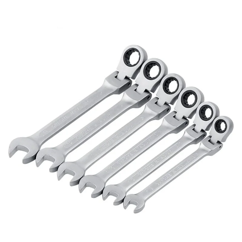 

6 Pcs/Set 8-13 MM Flexible Ratchet Key Wrench Set Tools For Car Repair Gear Torque Spanners Universal Heads Wrench Tools