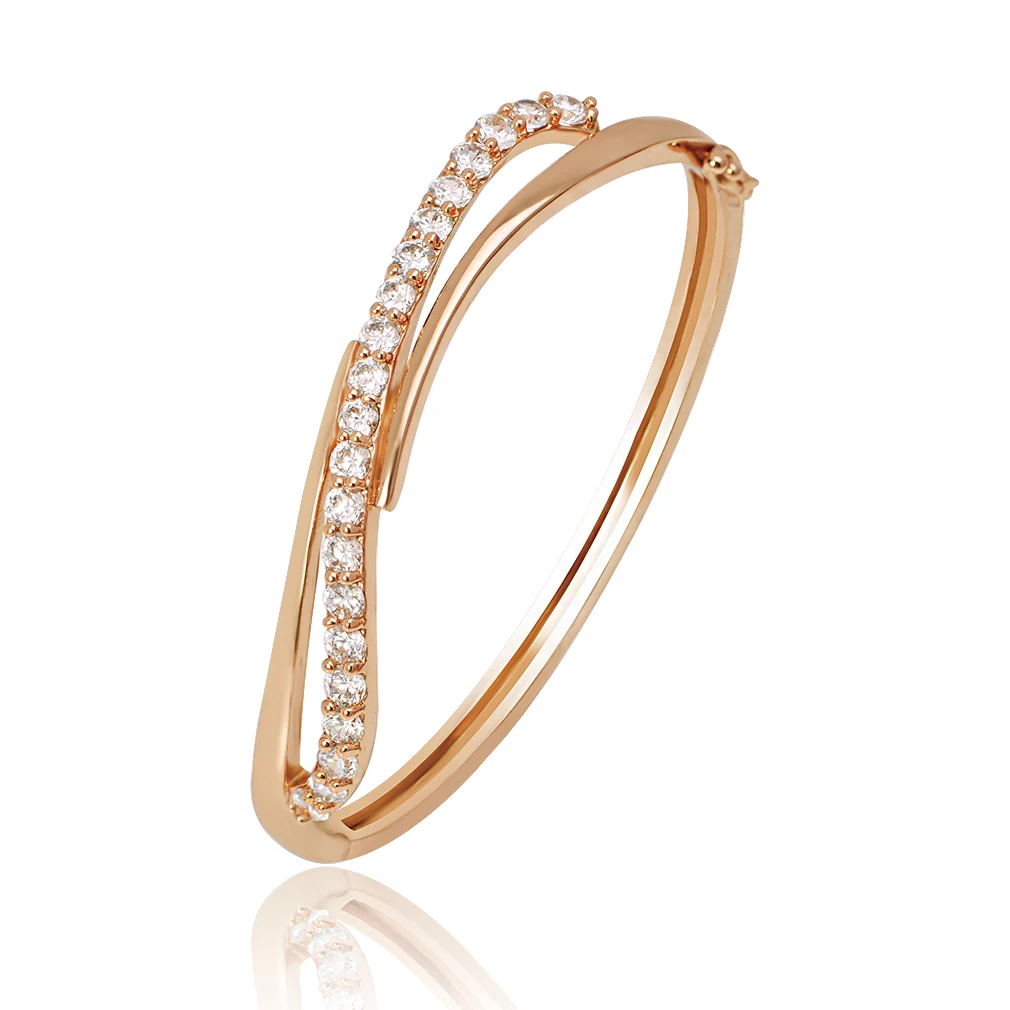 

MxGxFam 2019 New Gold Color AAA+ Zircon Bangles and Bracelets for Women 18.8 cm Fashion Jewelry