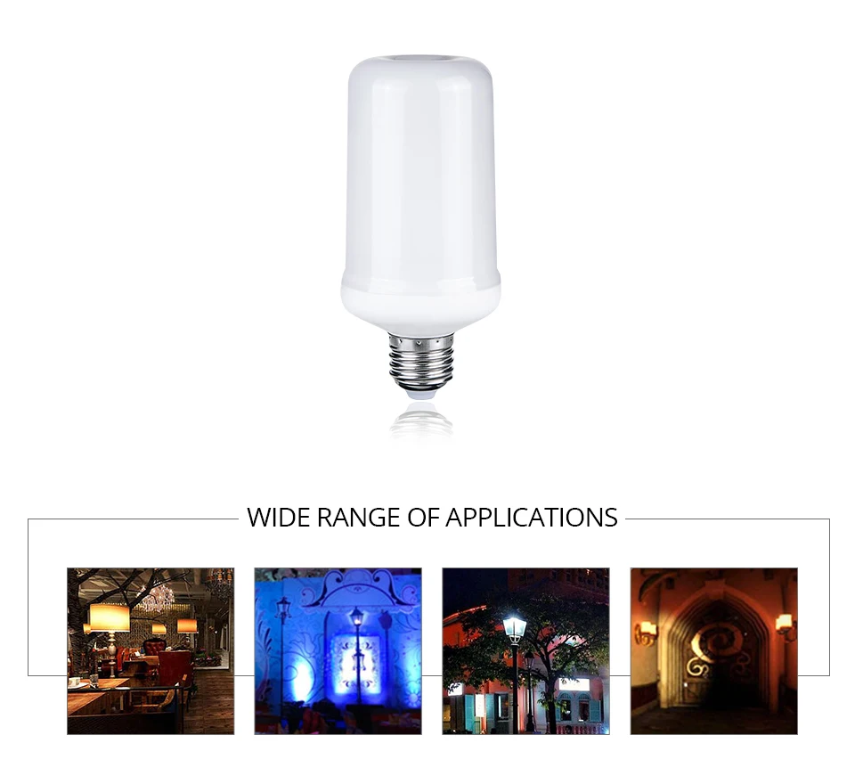 

E27 9W Dynamic Flame Effect Corn Bulb 4 Modes Diode Emulation Creative Fire Lights Lampada Blue/Yellow Fire Ampoule LED