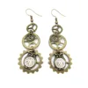 Cykopv New Original Design Owl Clock Drop and Multi Gears Vintage Steampunk Earring Female`s Accessory ► Photo 3/6