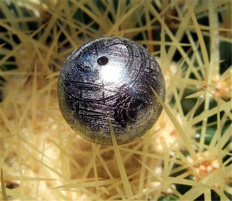 100% натуральный железная метеорит Gibeon Power Moldavite Свободные Круглые Бусины