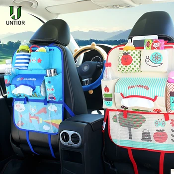 

UNTIOR Car Cartoon Cute Back Seat Storage Hang Bag Organizer Stowing Tidying Kids Sundry Automobile Interior Storage Accessories