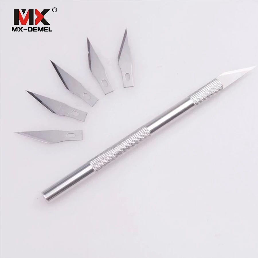 6pcs/Set Metal Scalpel Knife Tools Kit Cutter Engraving Craft knives Blade Mobile Phone Laptop PCB DIY Repair Hand Tool | Инструменты