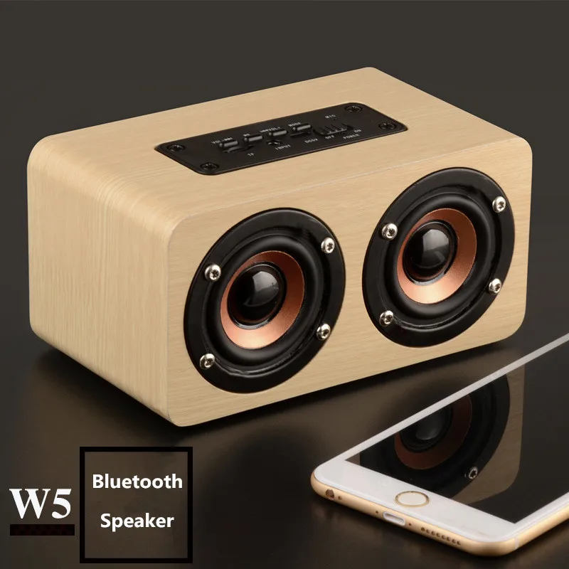 

Classic Wireless Bluetooth Speaker Wooden Subwoofer Sound Box Heavy Bass Computer PC Speaker Support TF