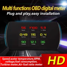 OBD2 HUD Дисплей автомобиля скорость воды Температура Скорость метр дисплей проектор OBDSPACE P12 цифровой бортовой компьютер