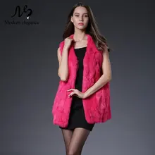 Winter Autumn Rabbit Fur Long Vest Quality Fashion Real Fur Coats for Women Brand Female Natural Fur Vest Out Wear Waistcoats