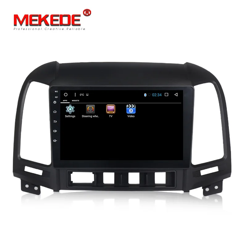 Clearance MEKEDE Quad core 2GB RAM Android8.1 Car DVD GPS Navigation Multimedia Player Car Stereo for HYUNDAI SANTA FE 2006-12 Radio 1