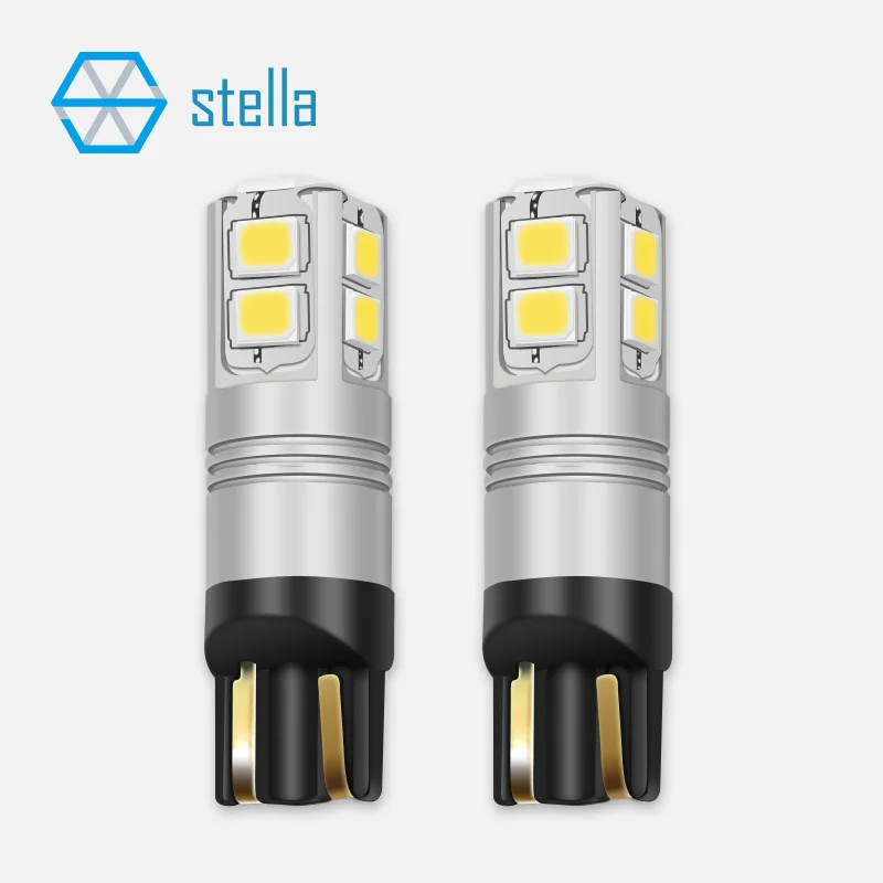 Stella 2 шт. T10 светодиодный W5W 12 в 24 В Canbus 6000k белая фотолампа/лампа для