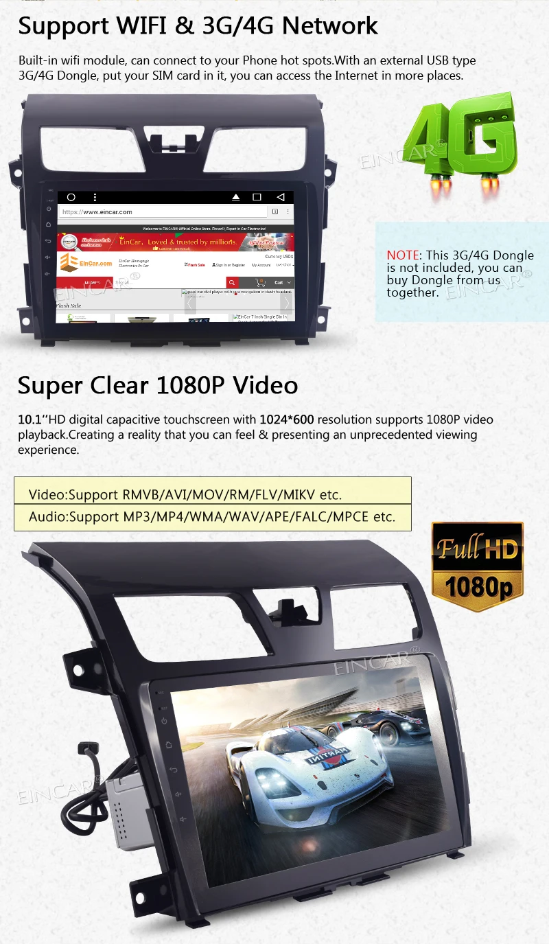 

Android 7.1 2 Din Car player Special for nissan Altima GPS Navigation 10.1 Inch Touchscreen Support Bluetooth AM/FM RDS Radio