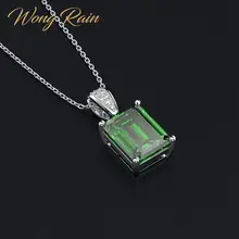 Wong-collier en argent Sterling 100%, bijou fin, Vintage, pendentif, pierres précieuses émeraude, pierres précieuses, vente en gros, style pluie 925