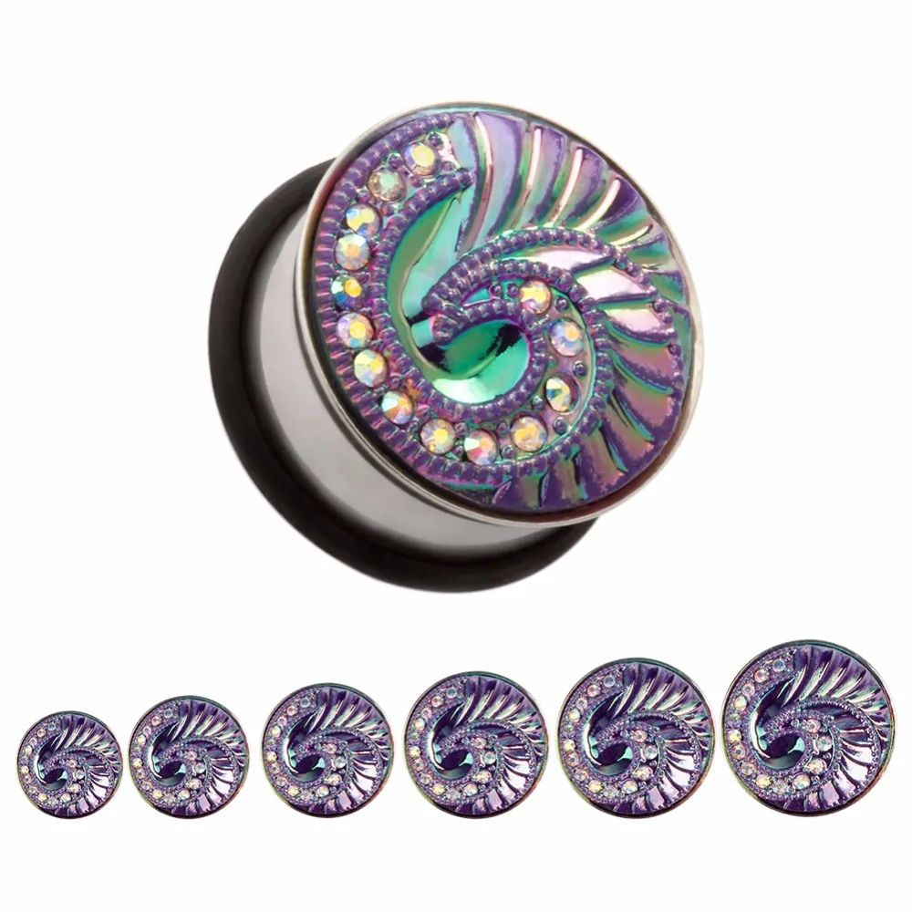 New arrival fashion single flared stainless steel ear gauges piercing body jewelry ears piercing