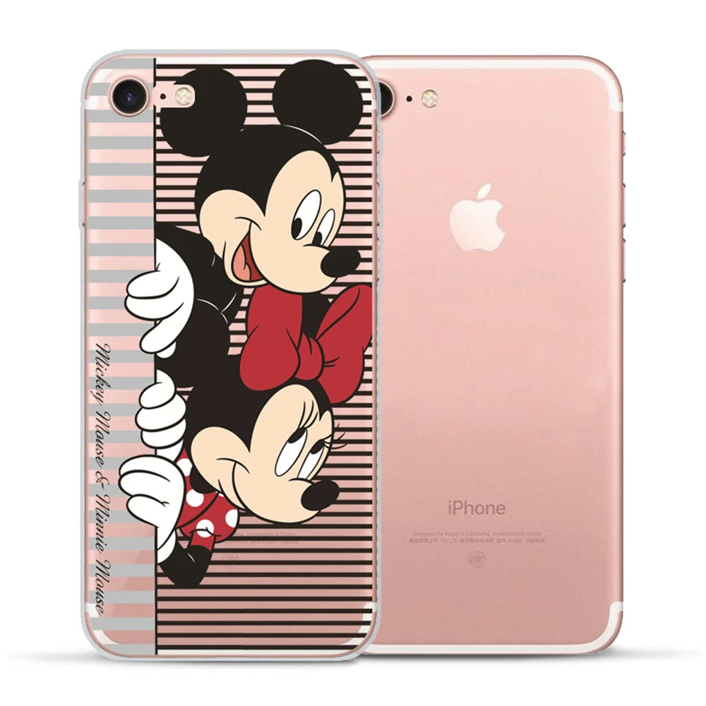 Cute Minnie Soft silicone Case For Funda iPhone 8 case X XS Max XR 6 6S 8 8Plus 5 5S SE Lovely Mickey for coque iPhone X Etui