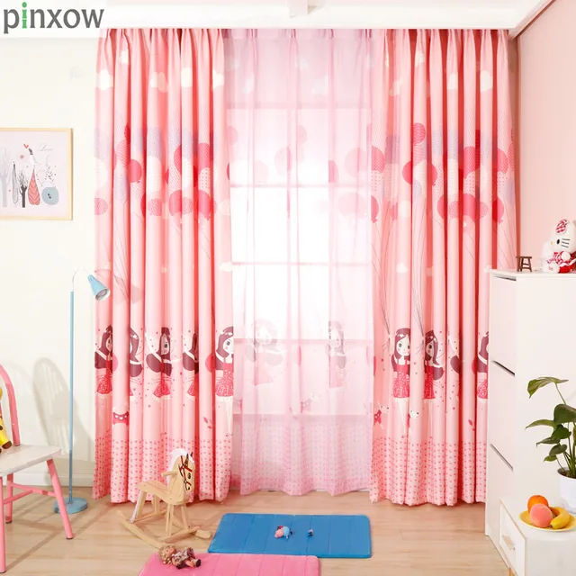 Pinxow Cartoon Children Bedroom Window Curtains For Princess Room Pinxow Cartoon Children Bedroom Window Curtains For Princess Room Pink Nursery Home Panel Baby Kid