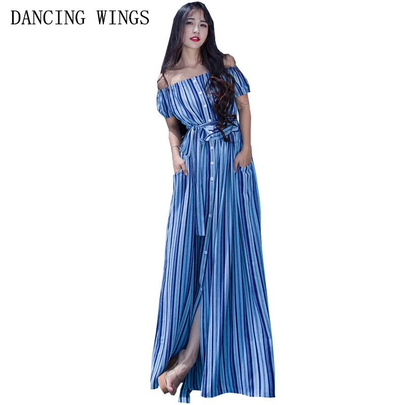Шифоновое длинное платье в Вертикальную Полоску с вырезом лодочкой|maxi vestido|chiffon