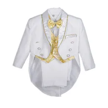 BBWOWLIN/зимняя одежда для малышей; костюм-смокинг с ласточкиным хвостом; цвет белый, черный; комплект из 5 предметов для От 1 до 4 лет; Рождественский наряд для маленьких мальчиков на День Благодарения; 101