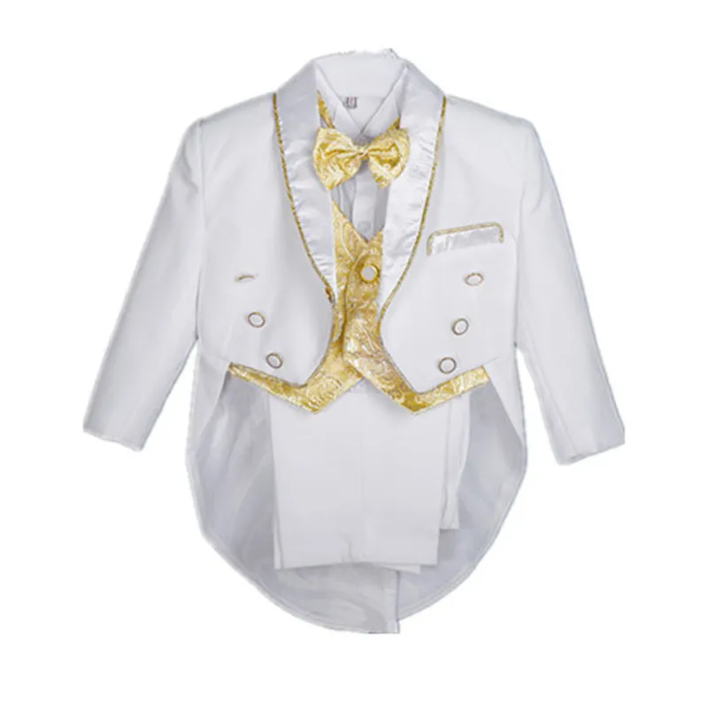 

BBWOWLIN Toddler Winter Clothes Swallowtail Tuxedo Suit White Black 5pcs for 1-4T Baby Boy Christmas Outfit Thanksgiving 101