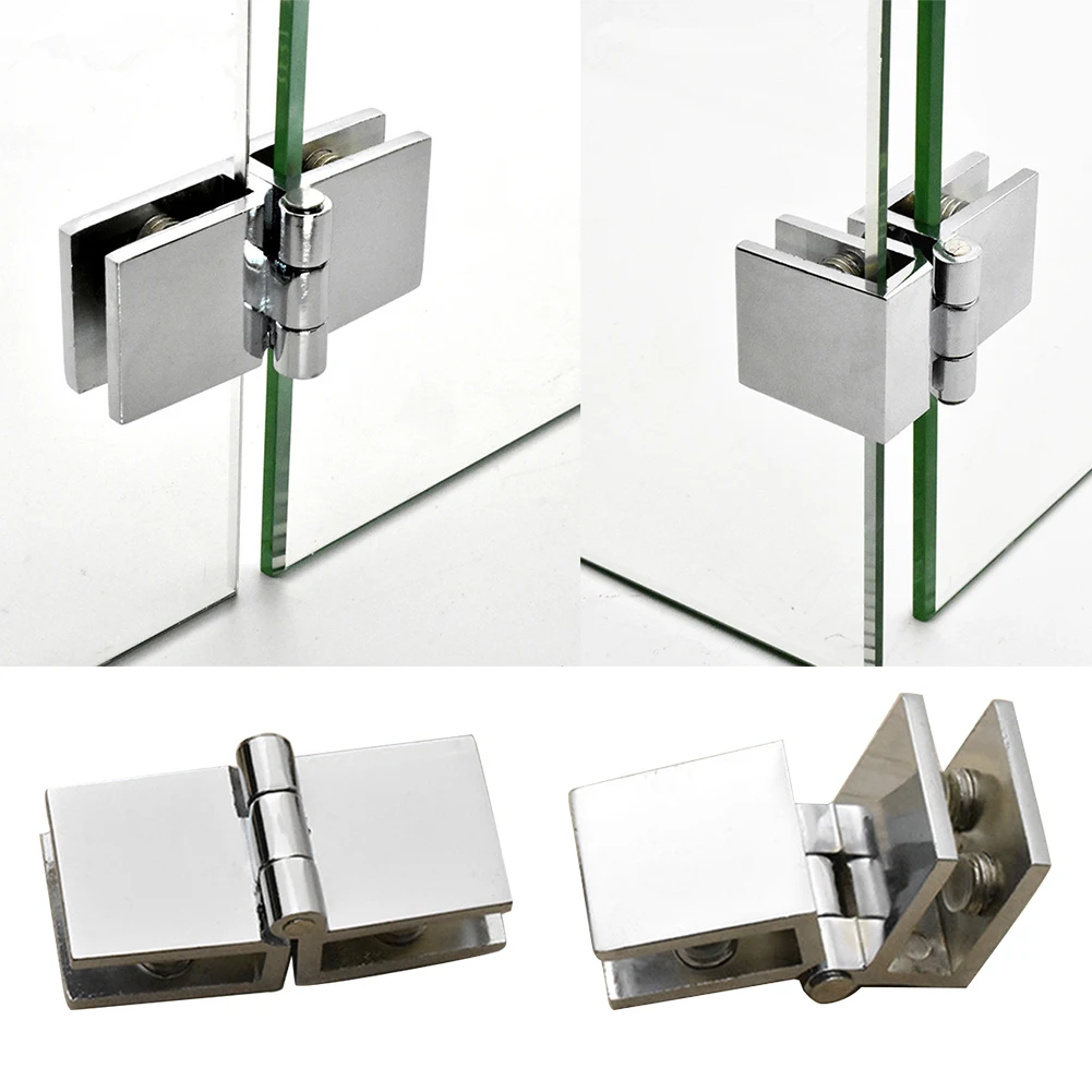 

90 180 Degree Home Bathroom Glass Clamp Furniture Cabinet Easy Install Cupboard Door Hinge Durable Practical Zinc Bilateral Clip