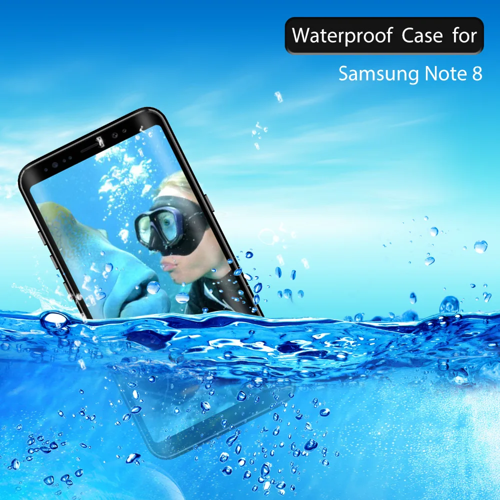 Waterproof Phone Case for Samsung Galaxy Note 8, IP 68 Waterproof